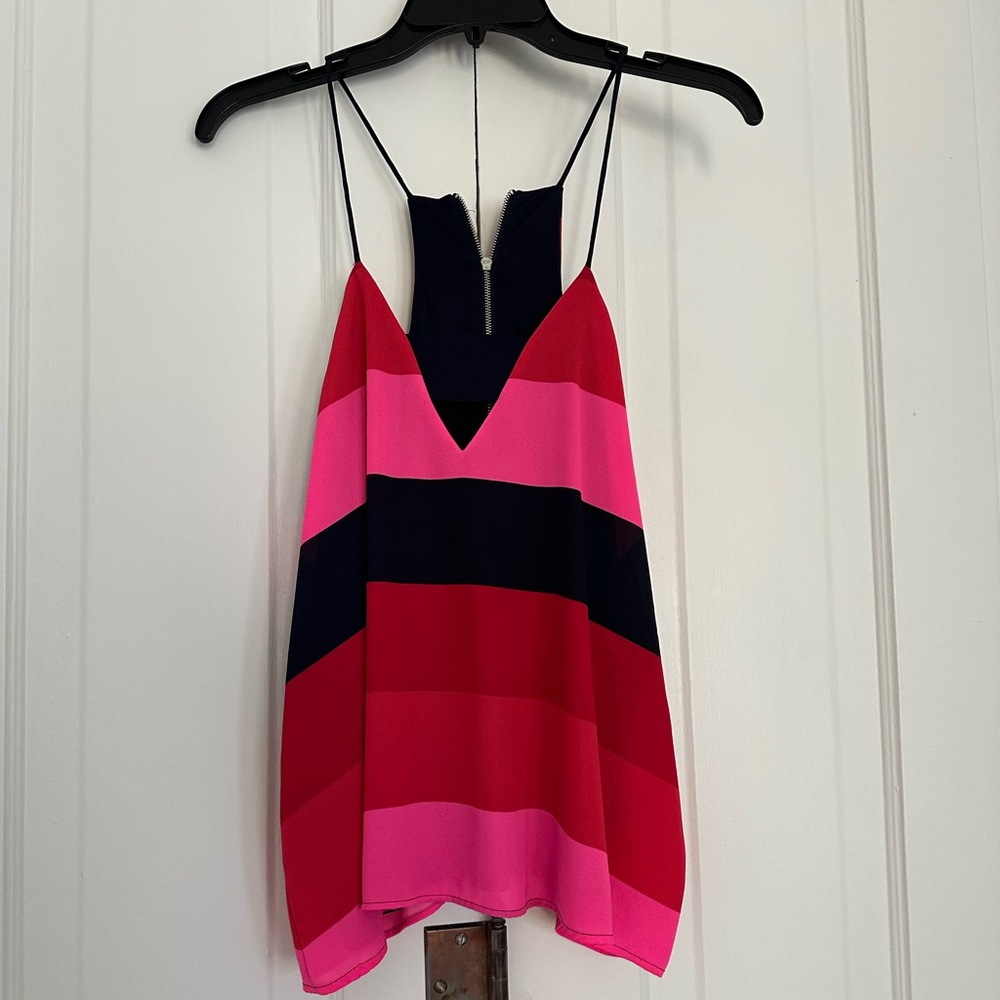 Express Women’s Striped Tank Top • Size M • Navy, Pink & Red